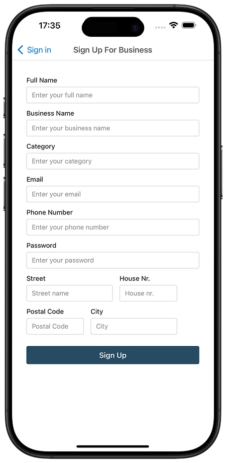Firmendaten eingeben